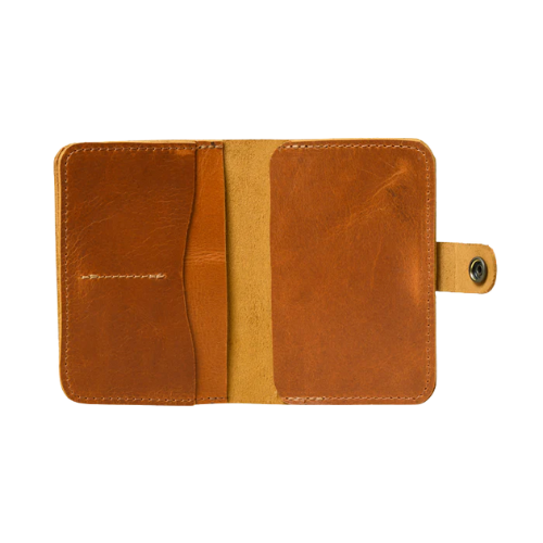 Mirevia Tan Leather Card Holder Wallet - Image 2