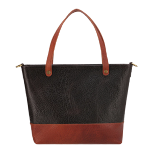 Ebony & Chestnut Contrast Leather Tote