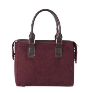 Elegant Maroon Suede-style Handbag